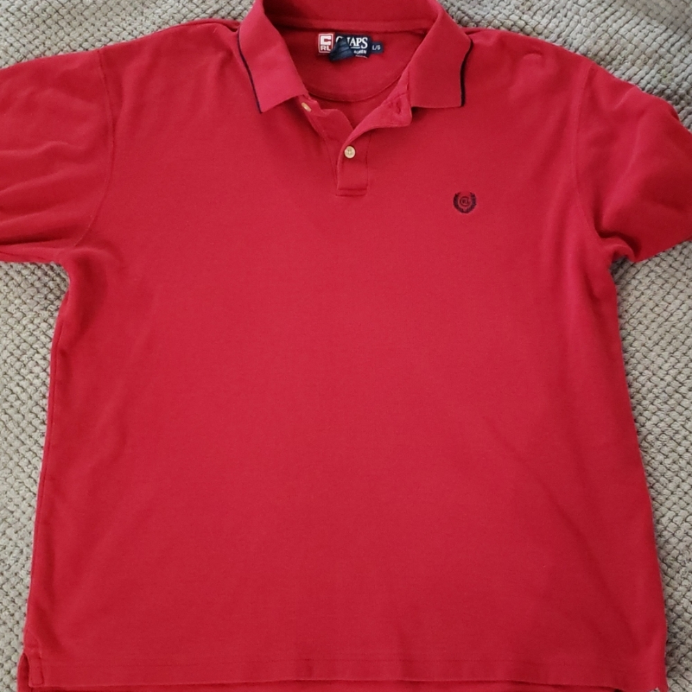 Chaps red and blue polo